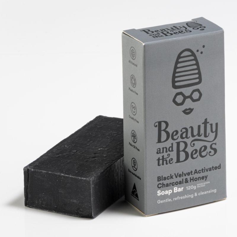Black Velvet Activated Charcoal & Honey Soap Bar - Beauty and the Bees