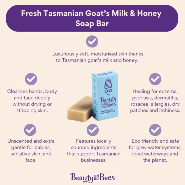 Fresh Tasmanian Goat's Milk & Honey Soap Bar
