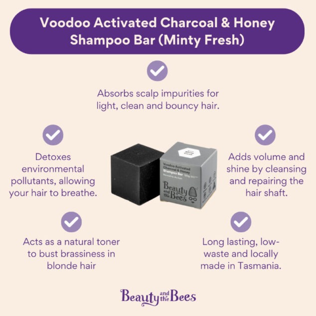 Voodoo Activated Charcoal & Honey Shampoo Bar (Minty Fresh)
