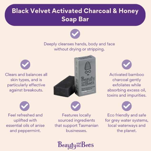 Black Velvet Activated Charcoal & Honey Soap Bar